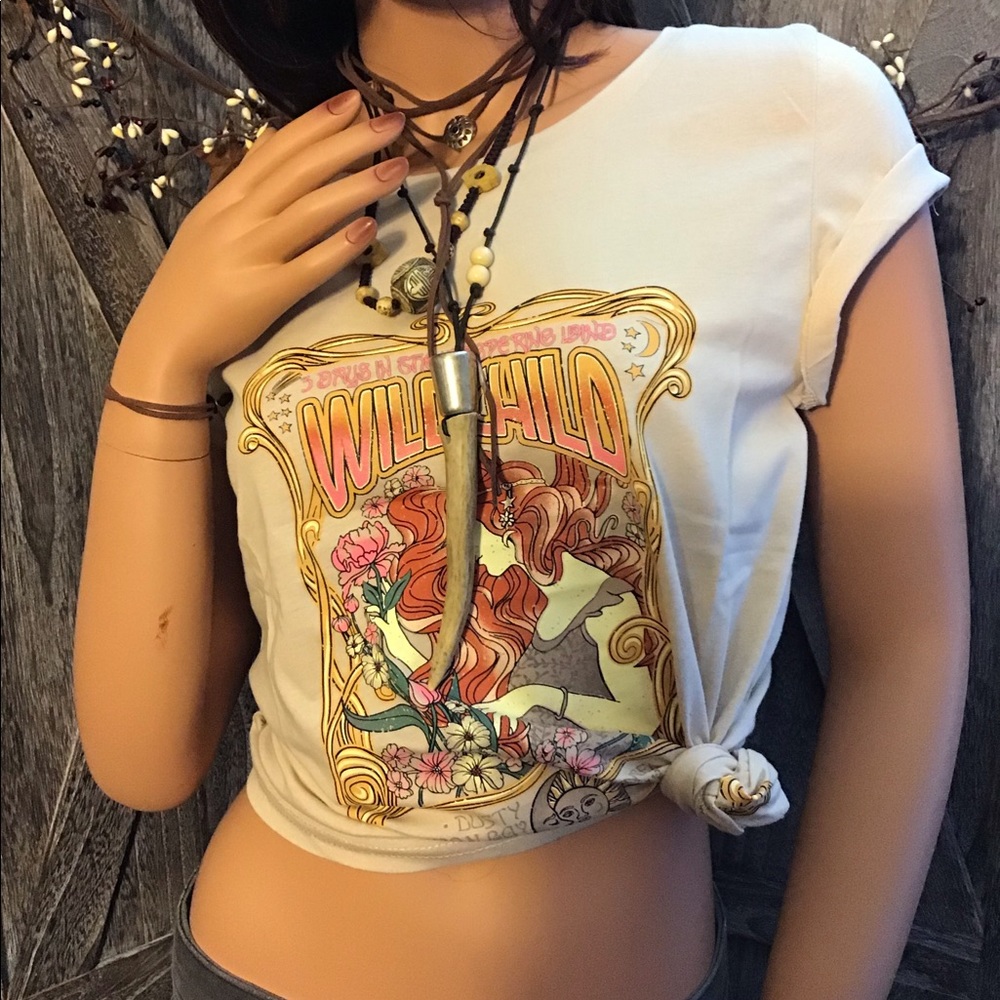 ONE LEFT/Boho Gypsy Wild Child Retro Vintage Tee - Picture 2 of 10